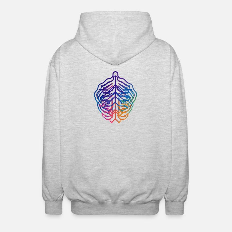 Conception de circuits neuronaux à feuilles - Veste à capuche unisexe - gris clair chiné