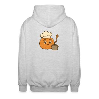 Freddie Pumpkin 3 - Unisex Hooded Jacket - light heather grey - Back - AI Model Male 185 light (185cm)