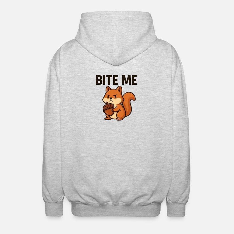 Artsy Squirrel with Bold Message - Unisex Kapuzenjacke - Hellgrau meliert