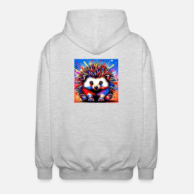 Igel - Unisex Kapuzenjacke - Hellgrau meliert