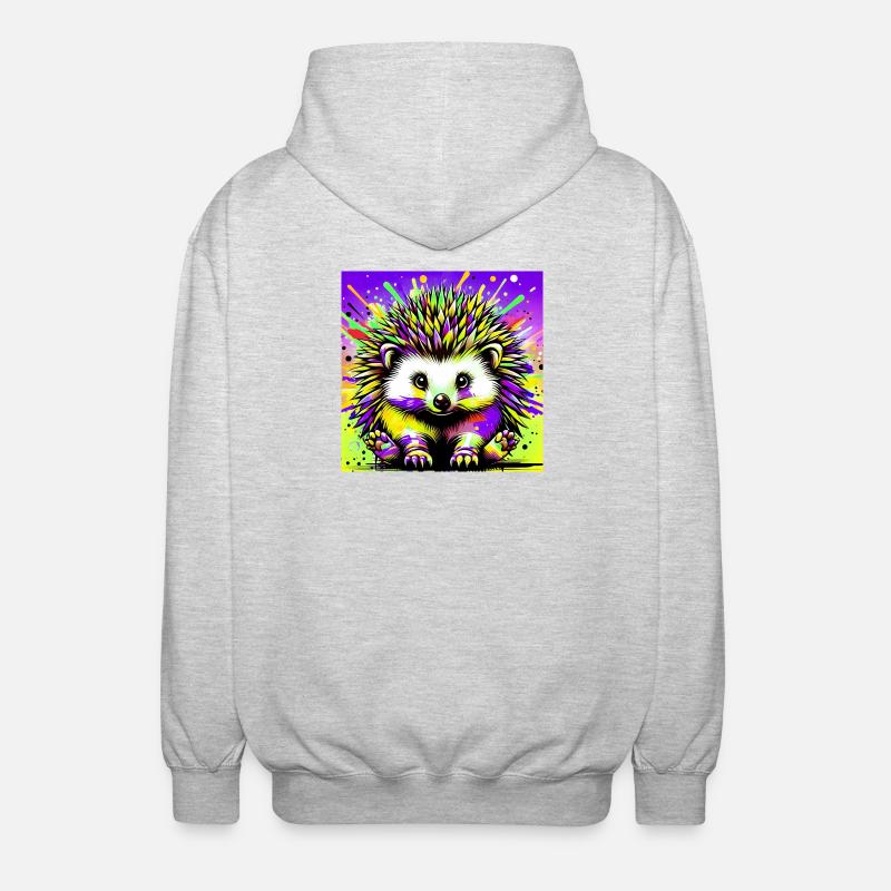 Igel - Unisex Kapuzenjacke - Hellgrau meliert