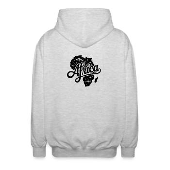 Afrika - Souvenir-Design - Unisex Kapuzenjacke - Hellgrau meliert - Hinten - AI Model Male 185 light (185cm)