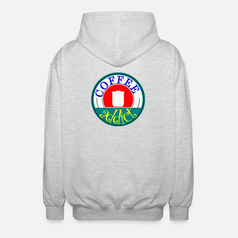 Coffee Addict Retro Badge Design - Veste à capuche unisexe - gris clair chiné