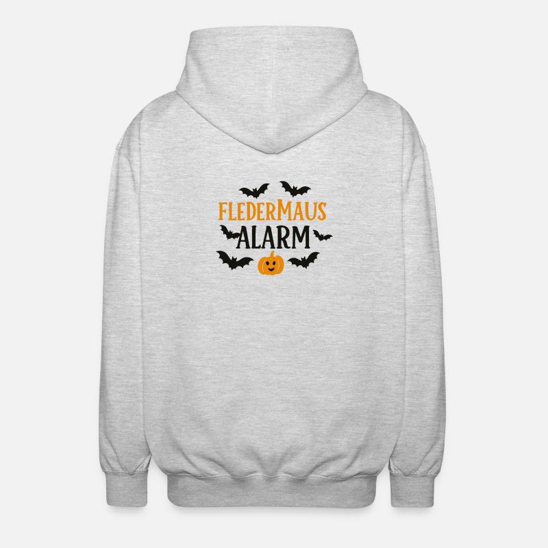 Conception d’alarme de citrouille de chauve-souris - Veste à capuche unisexe - gris clair chiné
