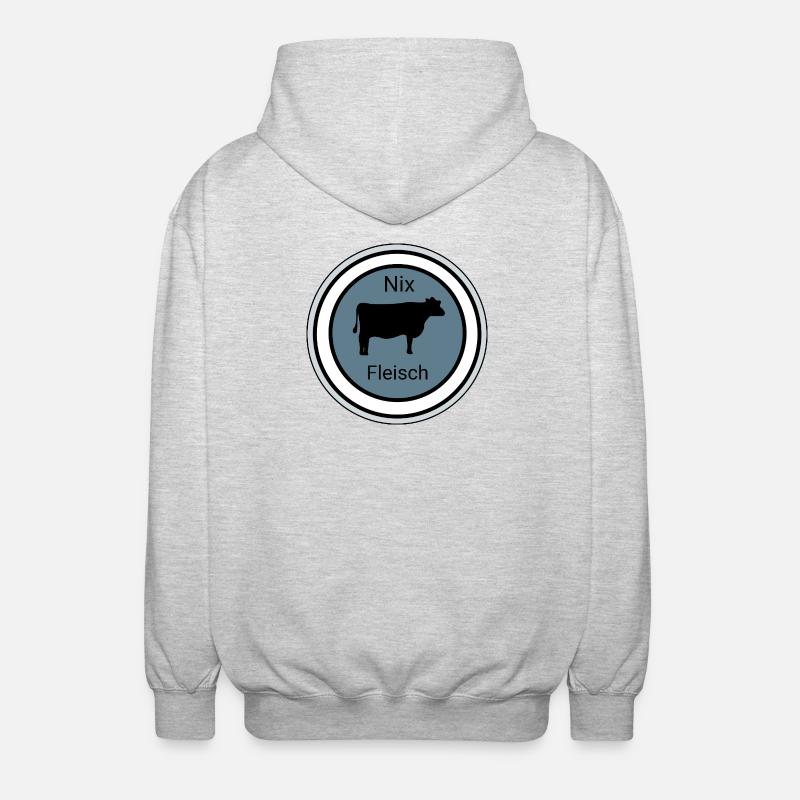 Nix Fleisch Silhouette - Unisex Kapuzenjacke - Hellgrau meliert