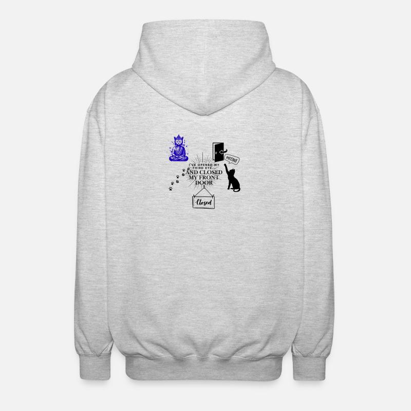 Déesse Zen en Violette et Indigo - Veste à capuche unisexe - gris clair chiné
