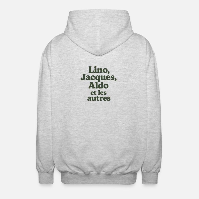 Abenteuer ist Abenteuer. Lino, Jacques - Unisex Kapuzenjacke - Hellgrau meliert