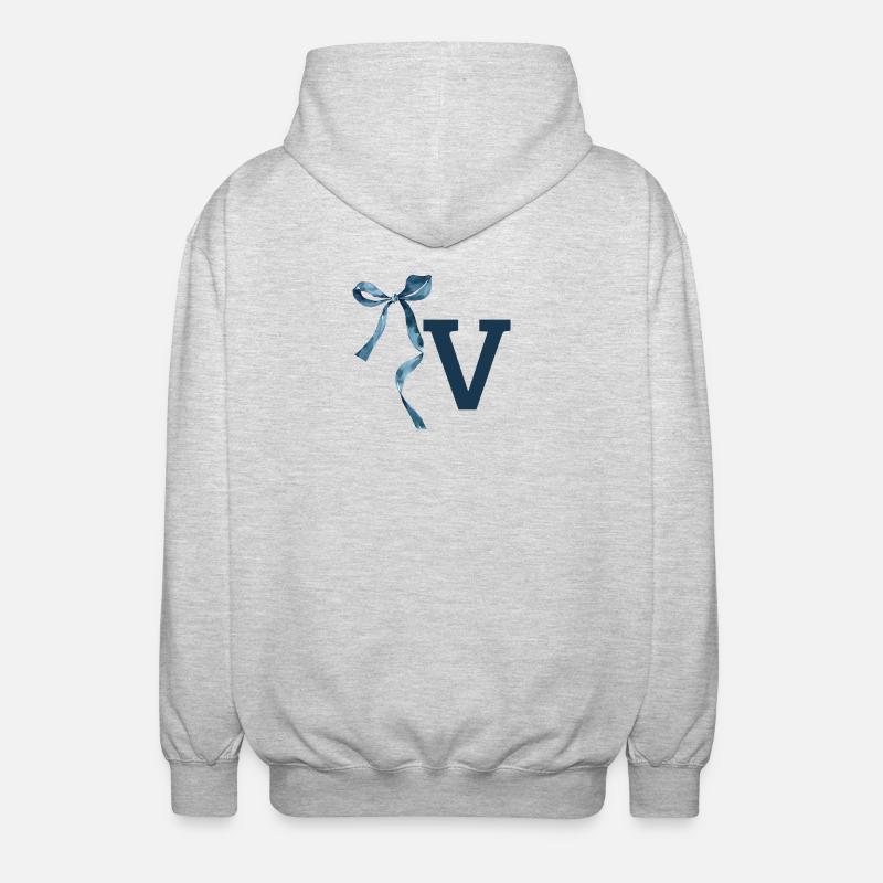 Geschenkidee Monogram V - Unisex Kapuzenjacke - Hellgrau meliert