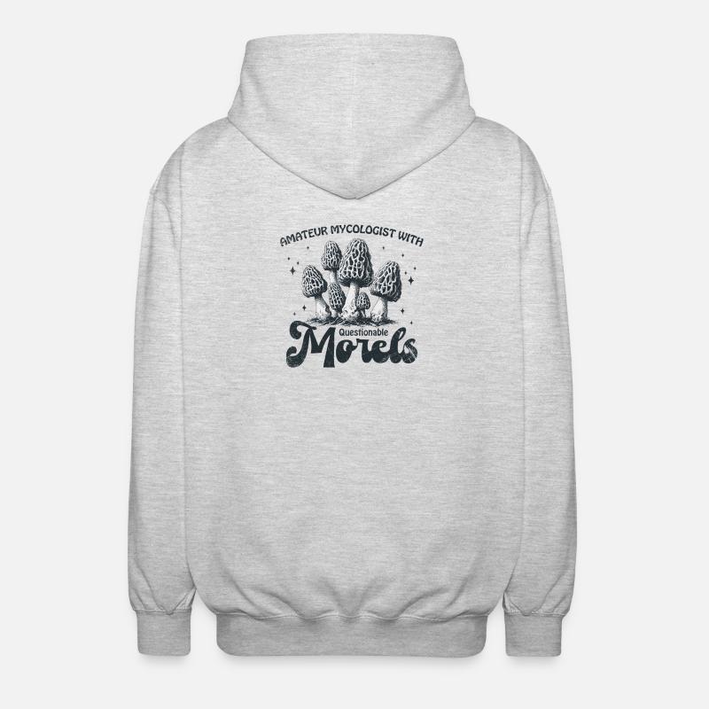 Amateur Mycologist With Questionable Morels - Unisex Hooded Jacket - light heather grey