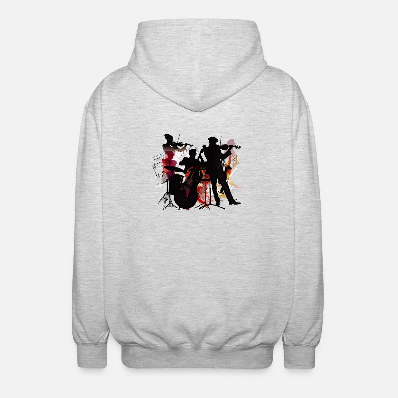 Bandensilhouette Farbexplosion - Unisex Kapuzenjacke - Hellgrau meliert