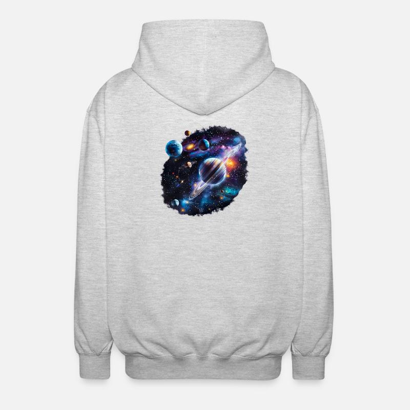 Modèle du système planétaire galactique - Veste à capuche unisexe - gris clair chiné
