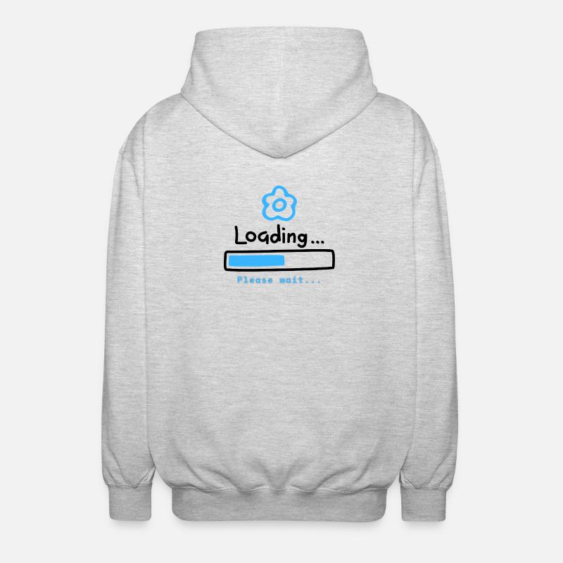 Blue Bloom Loading Icon - Unisex Hooded Jacket - light heather grey