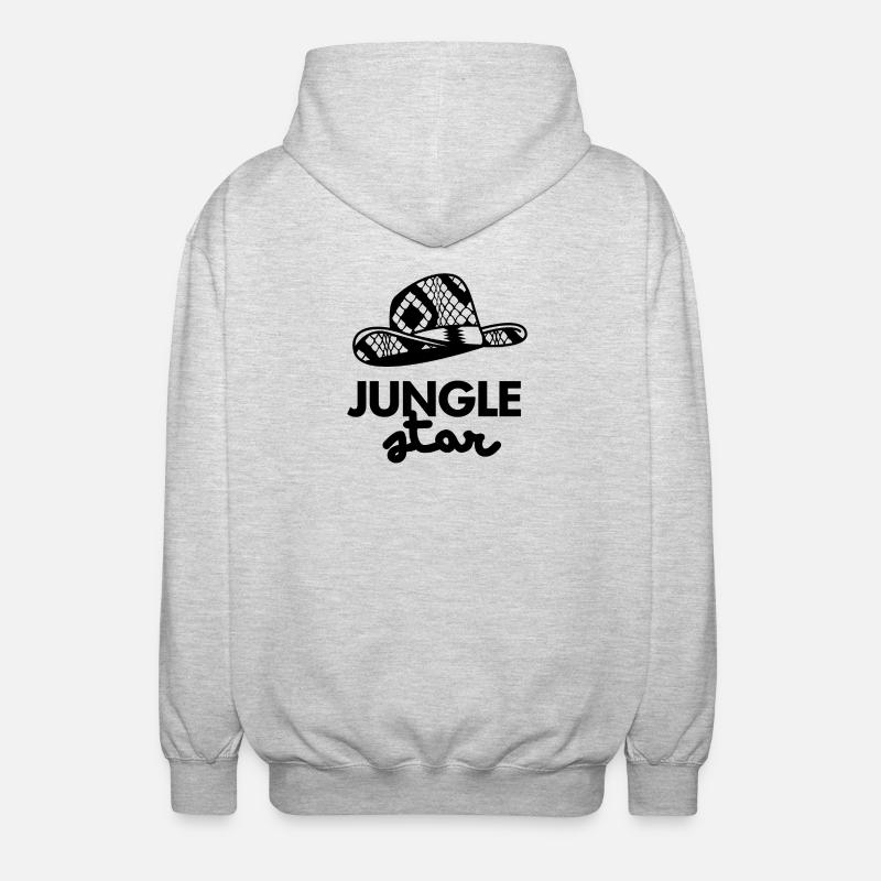 Dschungel-Stern-Hut-Logo - Unisex Kapuzenjacke - Hellgrau meliert