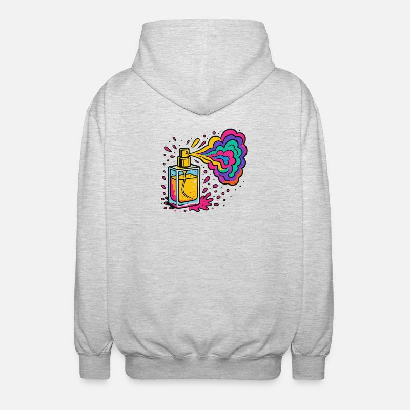Neon Parfüm Farbexplosion - Unisex Kapuzenjacke - Hellgrau meliert
