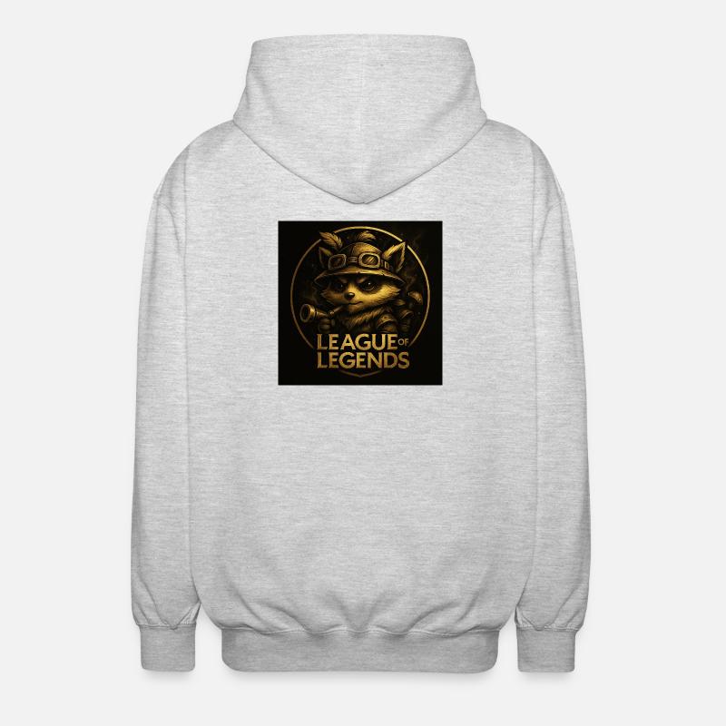 Teemo in Gold - Unisex Kapuzenjacke - Hellgrau meliert