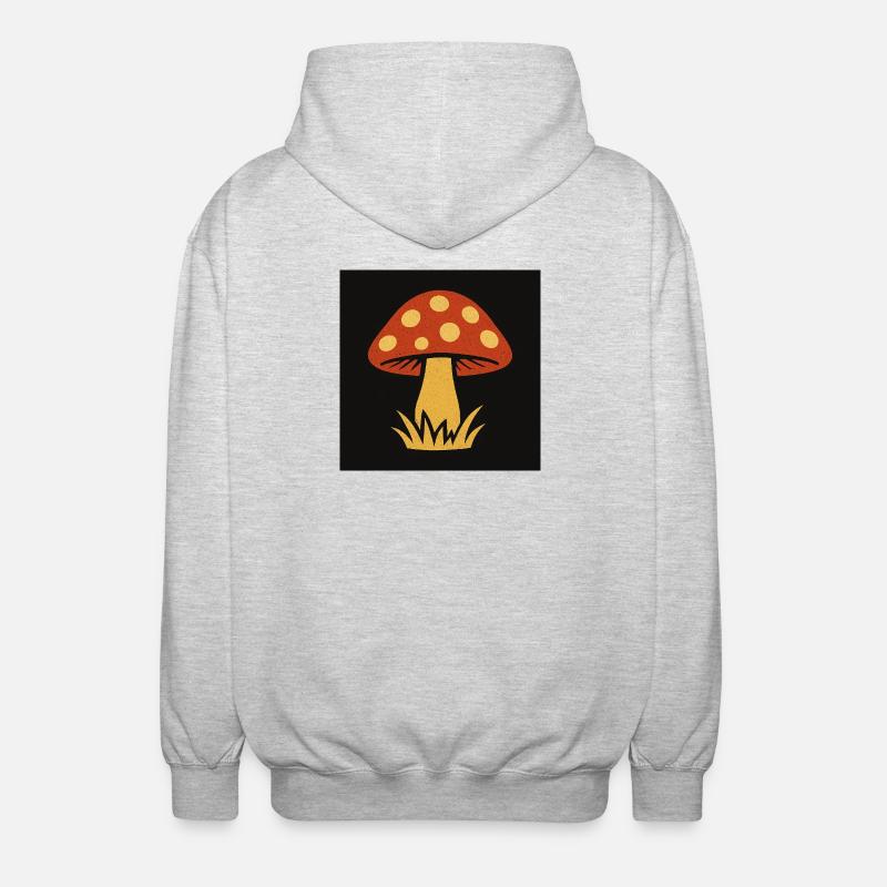 Red Hat Pilz im Retro-Stil - Unisex Kapuzenjacke - Hellgrau meliert