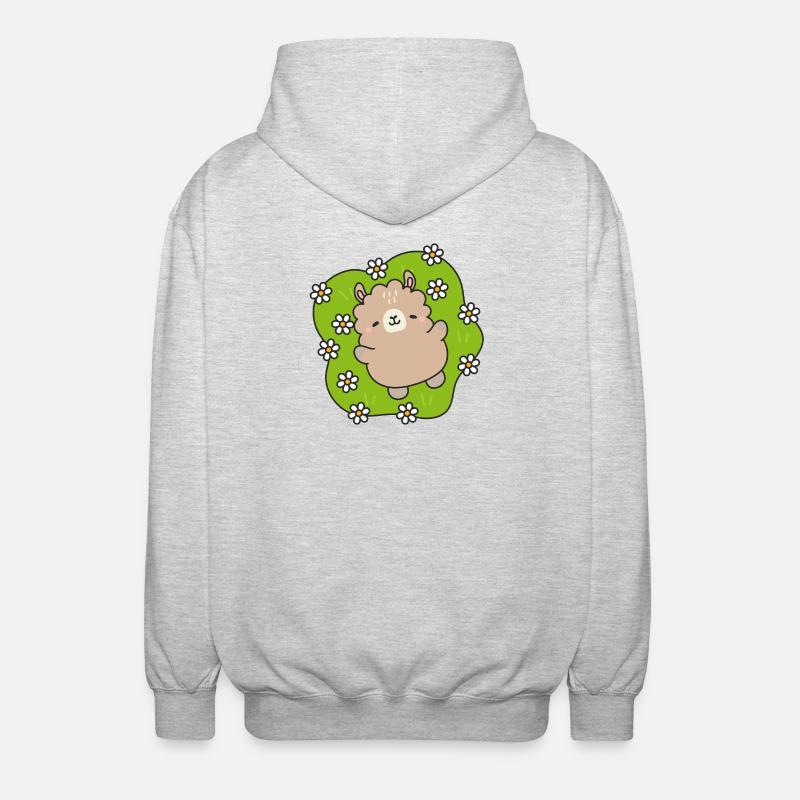 Ourson Joyeux au Jardin Fleuri - Veste à capuche unisexe - gris clair chiné