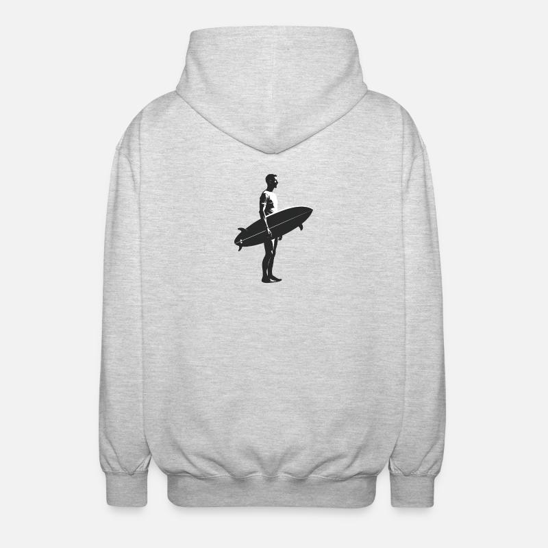 Surfeur - Logo Cool Silhouette - Veste à capuche unisexe - gris clair chiné