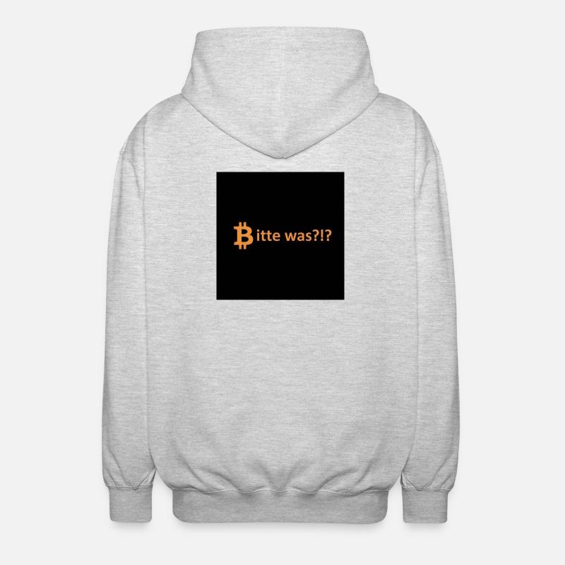 Bitcoin Bitte Was Spruch - Unisex Kapuzenjacke - Hellgrau meliert