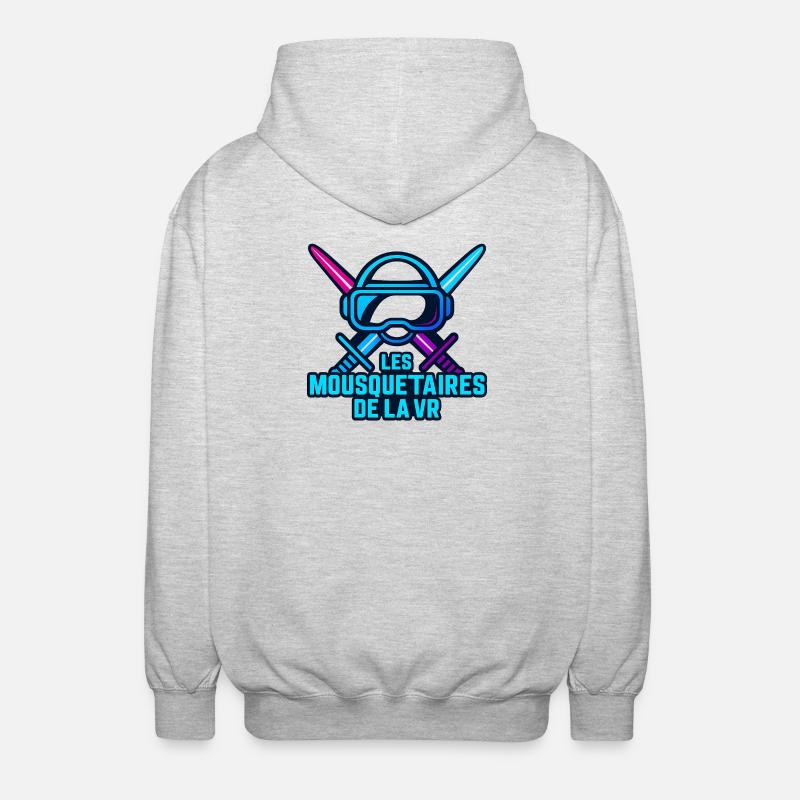 Musketerer VR Neon Duel - Unisex hættejakke. - lysegrå meleret