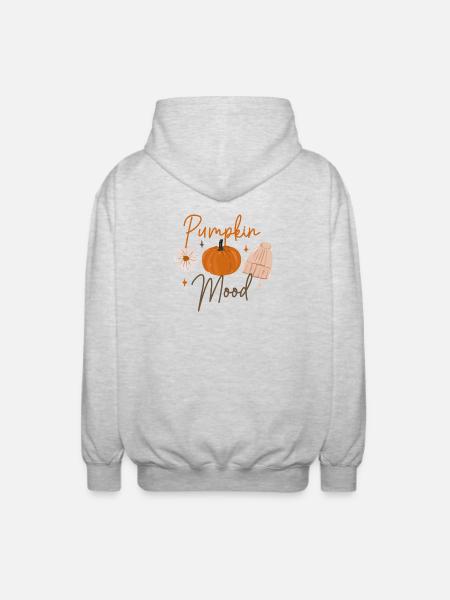 Pumpkin Mood Autumn Cozy - Unisex Hooded Jacket - light heather grey