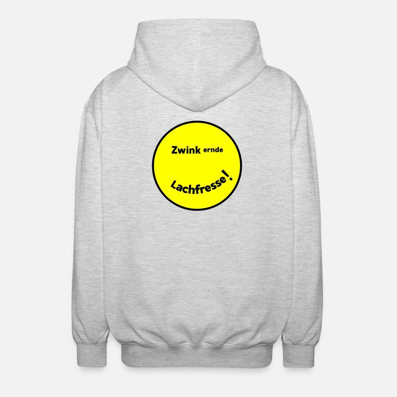 Zwinkernde Lachfresse - Unisex Kapuzenjacke - Hellgrau meliert