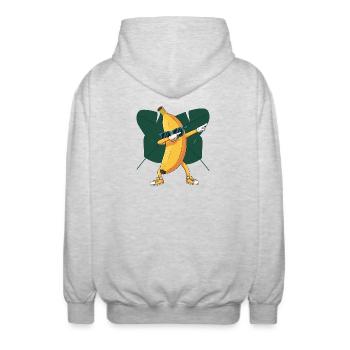 Banana Groove Dancer - Unisex Hooded Jacket - light heather grey - Back - AI Model Male 185 light (185cm)