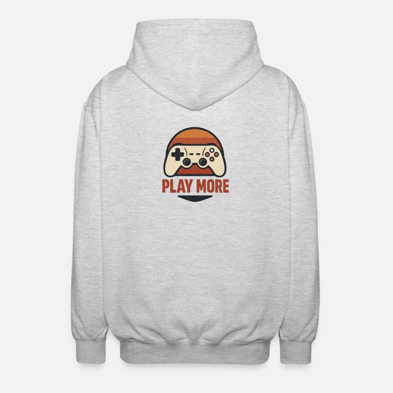 Retro Controller Motiv  - Unisex Kapuzenjacke - Hellgrau meliert