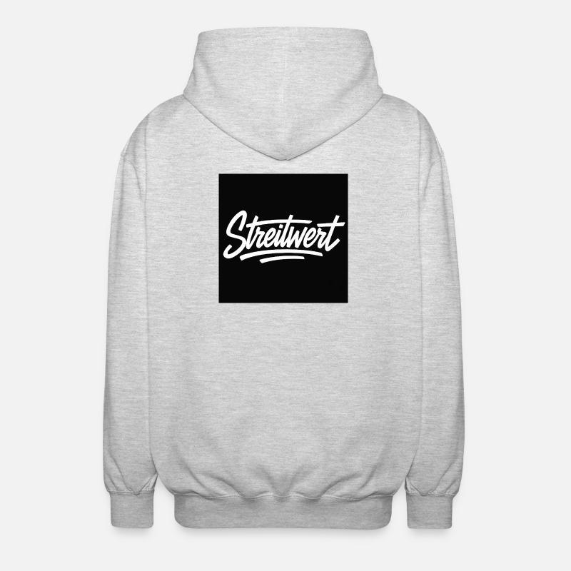 Streitwert Script Logo Schwarz - Unisex Kapuzenjacke - Hellgrau meliert