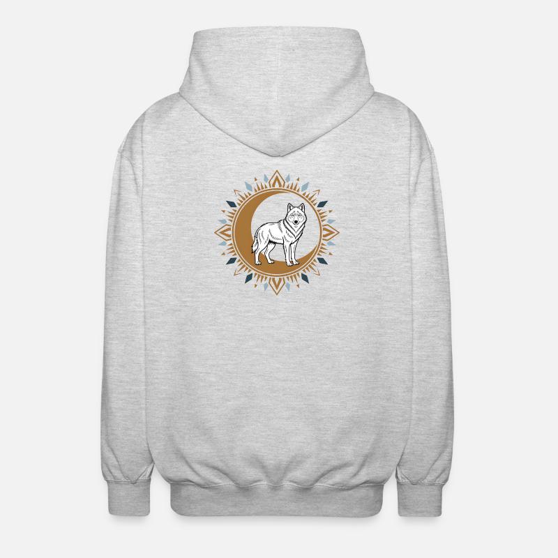 Boho Wolf - Unisex Hooded Jacket - light heather grey