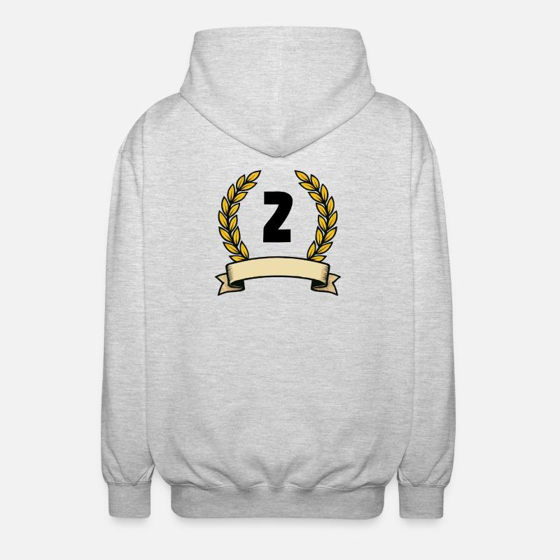 Lorbeerkranz Emblem Banner 2 - Unisex Kapuzenjacke - Hellgrau meliert