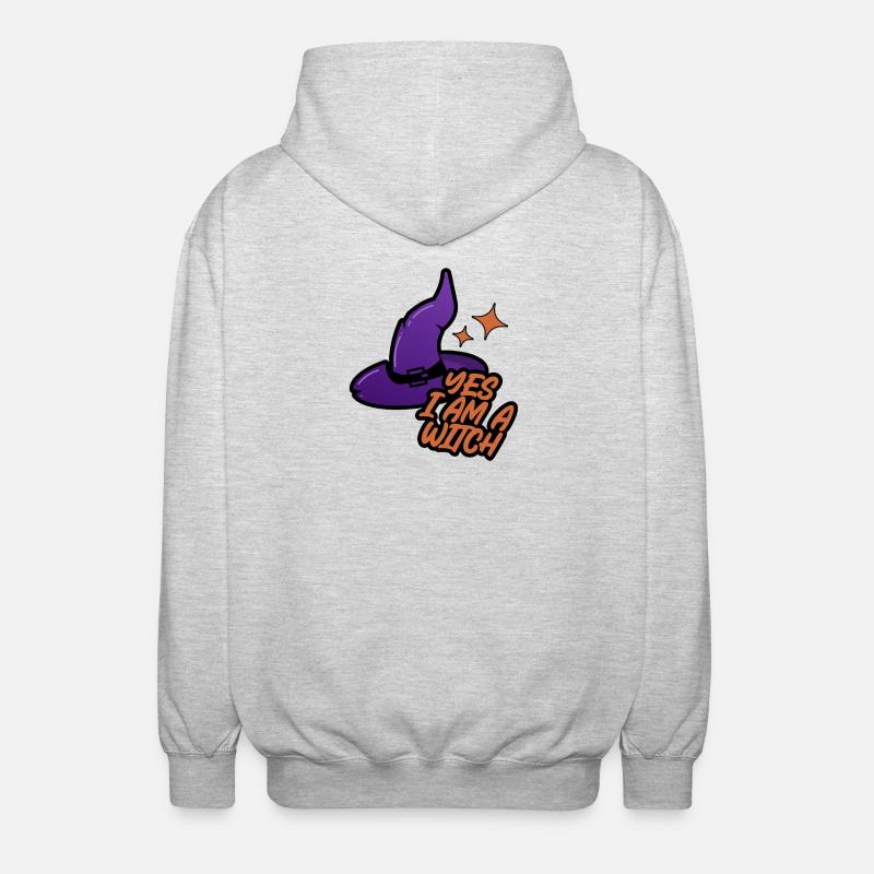 Hexenhut – Yes I Am a Witch - Unisex Kapuzenjacke - Hellgrau meliert