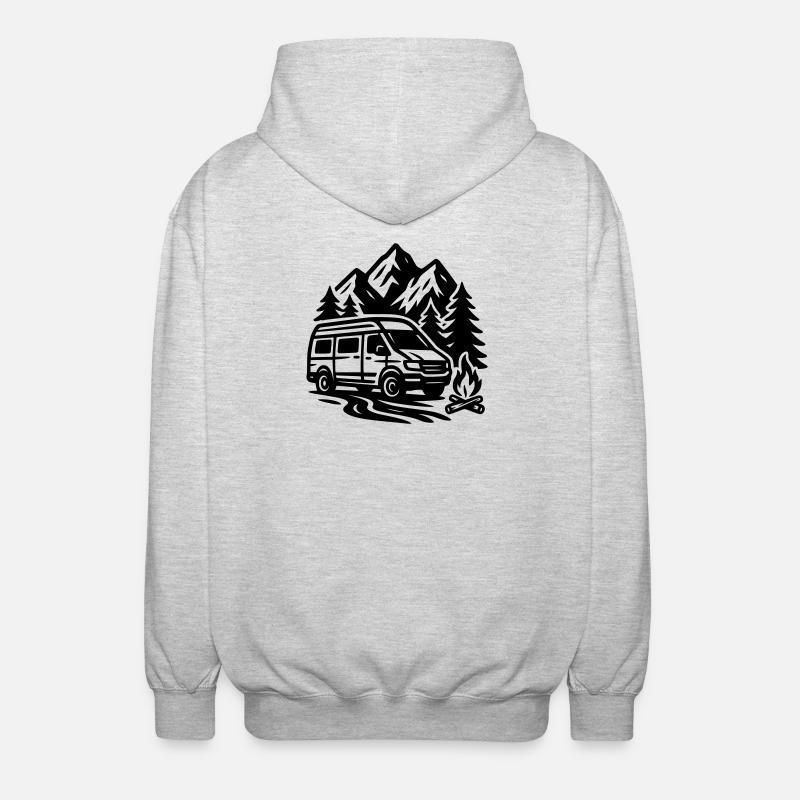 Camping - Veste à capuche unisexe - gris clair chiné