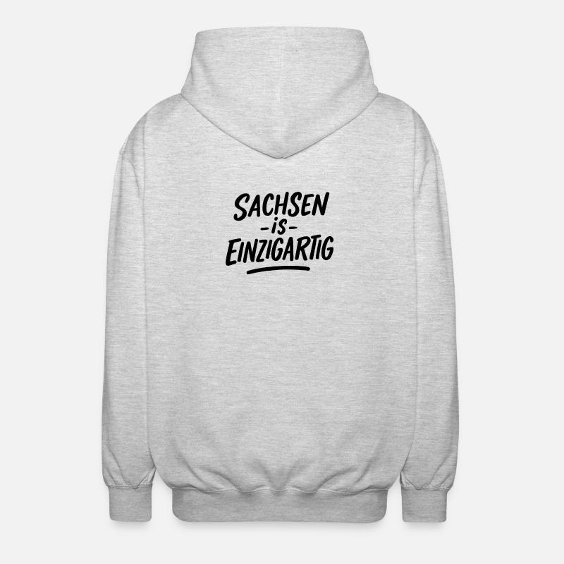 Sachsen_is_Einzigartig - Veste à capuche unisexe - gris clair chiné