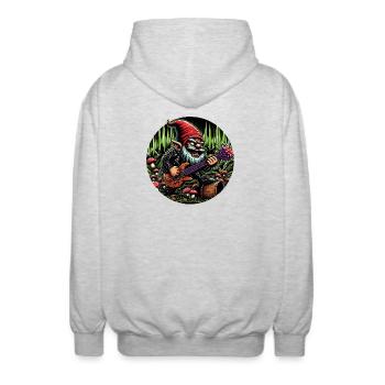 Rock leprechaun - Unisex Hooded Jacket - light heather grey - Back - AI Model Male 185 light (185cm)