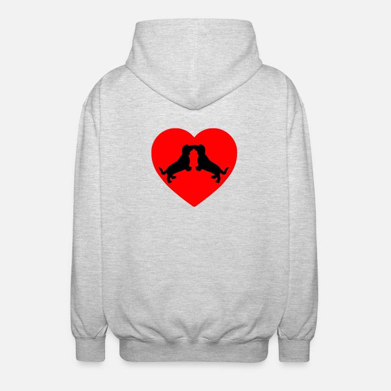 Dackel - Unisex Kapuzenjacke - Hellgrau meliert
