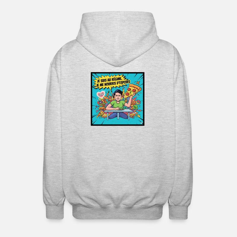 Diät und Hoffnungen Comics - Unisex Kapuzenjacke - Hellgrau meliert