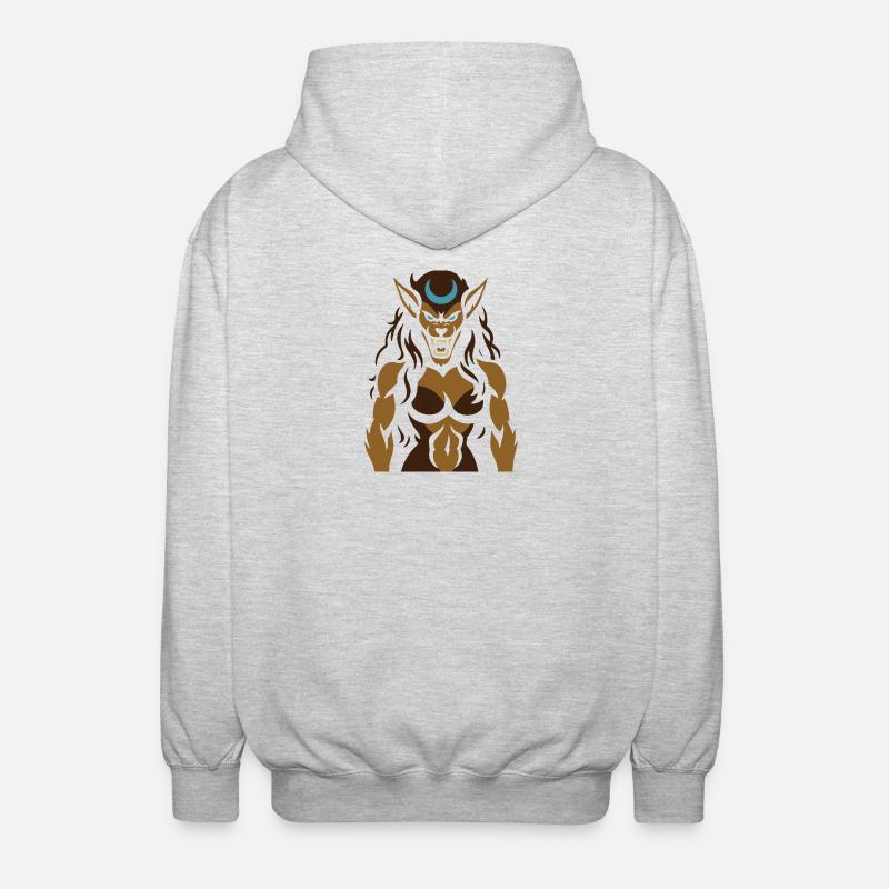 Guerrier démoniaque au clair de lune - Veste à capuche unisexe - gris clair chiné