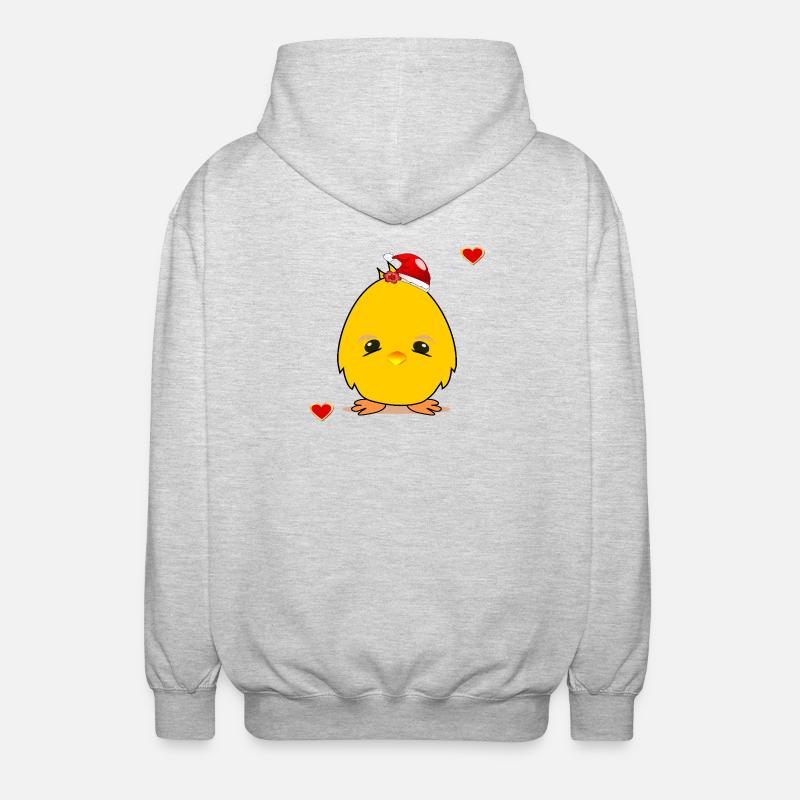 Weihnachtsküken Weihnachten Herz - Unisex Kapuzenjacke - Hellgrau meliert