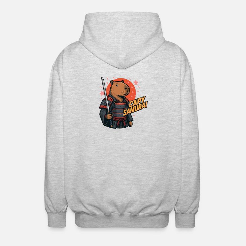 Capy Samurai – Zen Warrior Capybara 🐾
 - Unisex Kapuzenjacke - Hellgrau meliert
