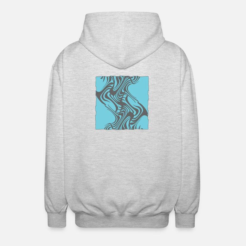 Zebra Pattern Cyan - Unisex Hooded Jacket - light heather grey
