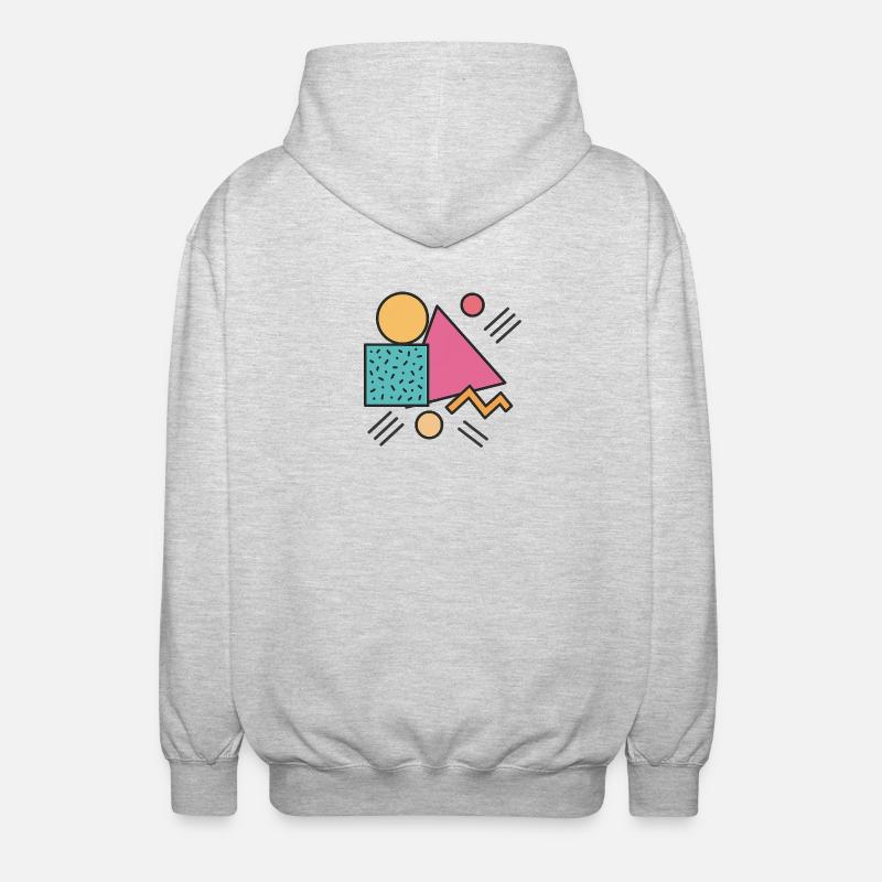 Retro Geometry - Unisex Hooded Jacket - light heather grey
