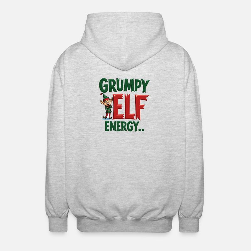 Grumpy Elf Energy Grumpy Imp - Unisex Hooded Jacket - light heather grey