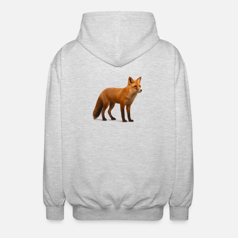 Rotfuchs im Licht der Natur - Unisex Kapuzenjacke - Hellgrau meliert