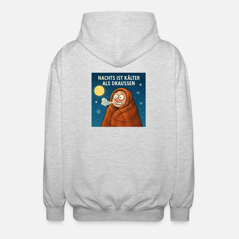 It's colder at night than outside - Unisex Hooded Jacket - light heather grey