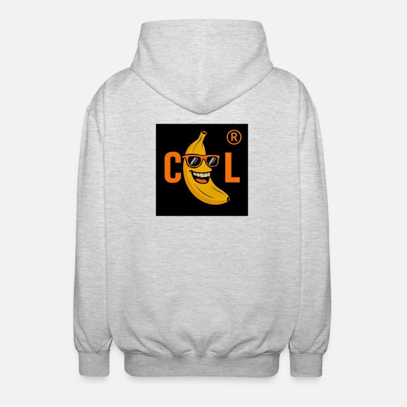 Coole Banane mit Sonnenbrille - Unisex Kapuzenjacke - Hellgrau meliert