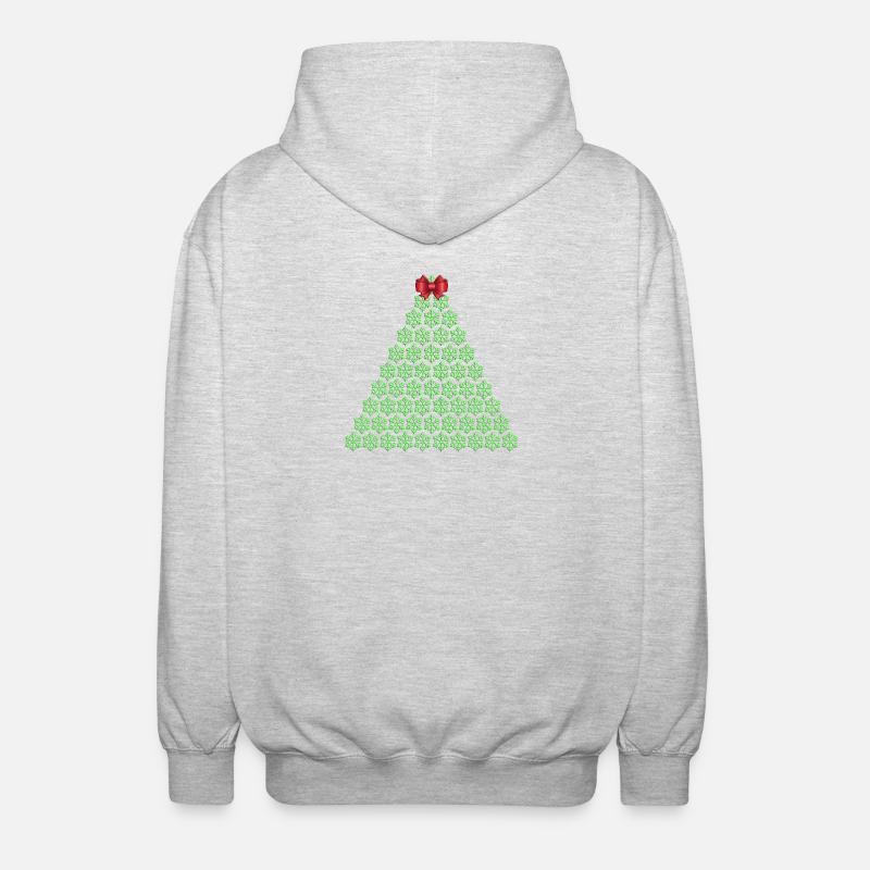 Schneeflocken-Weihnachtsbaum mit Schleife - Unisex Kapuzenjacke - Hellgrau meliert