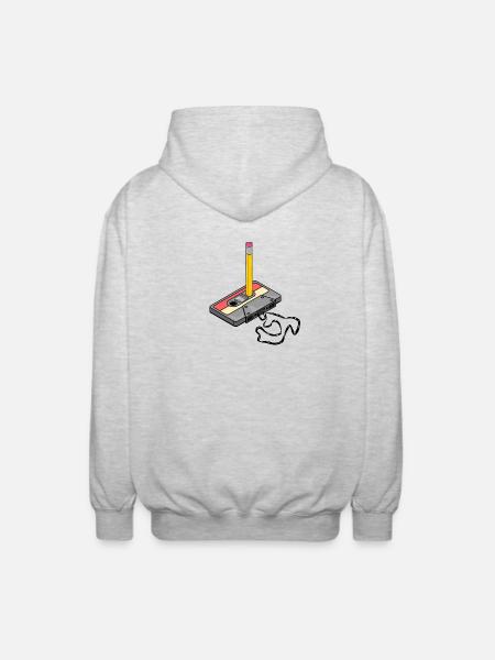 Nostalgia Retro Cassette Tape Pencil 2000 Vibes - Veste à capuche unisexe - gris clair chiné
