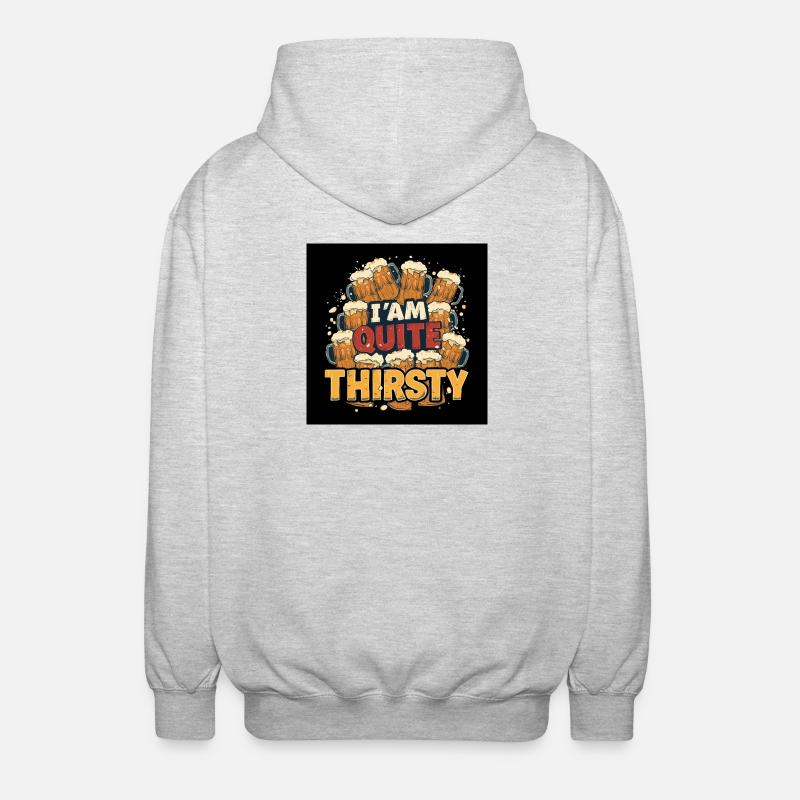 Ich habe ziemlich Durst - Unisex Kapuzenjacke - Hellgrau meliert