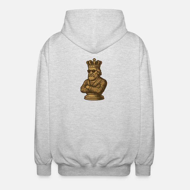 Cool king with sunglasses - Unisex Hooded Jacket - light heather grey